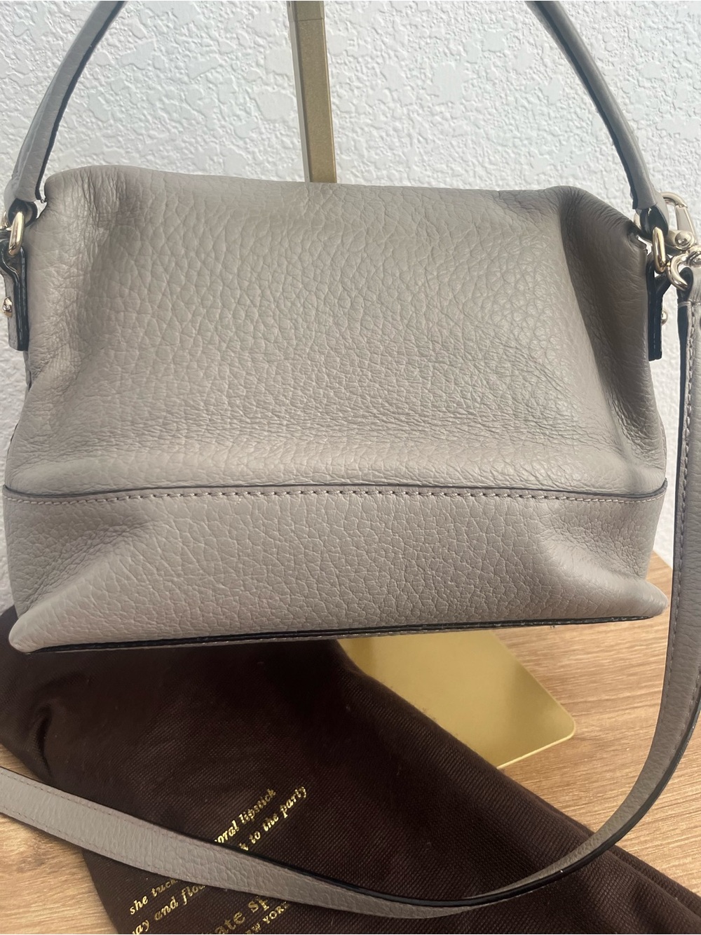 Kate Spade New York Cobby Hill Convertible Crossbody in Gray Beige with Dust Bag - Picture 5 of 16